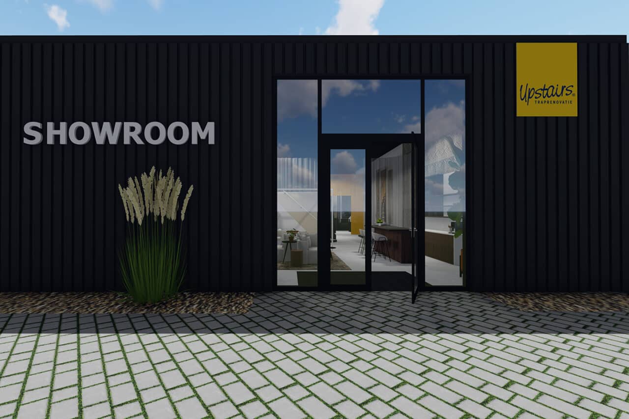 vernieuwde showroom traprenovatie weert - ontwerp entree