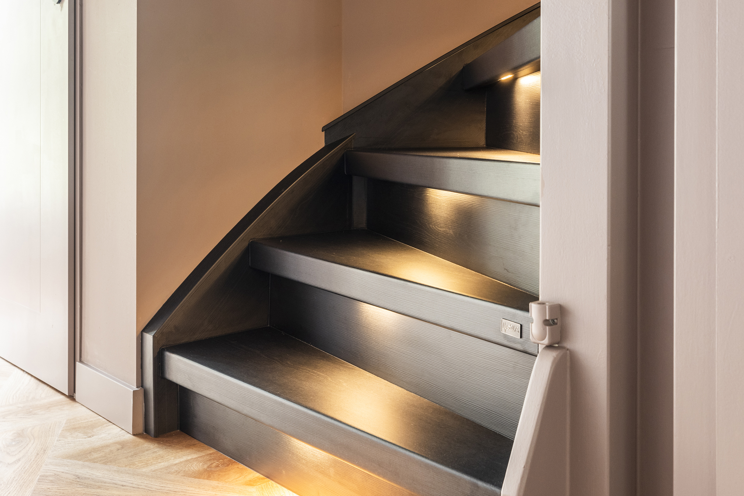 Blackwood Traprenovatie Hout Zwart Ledverlichting