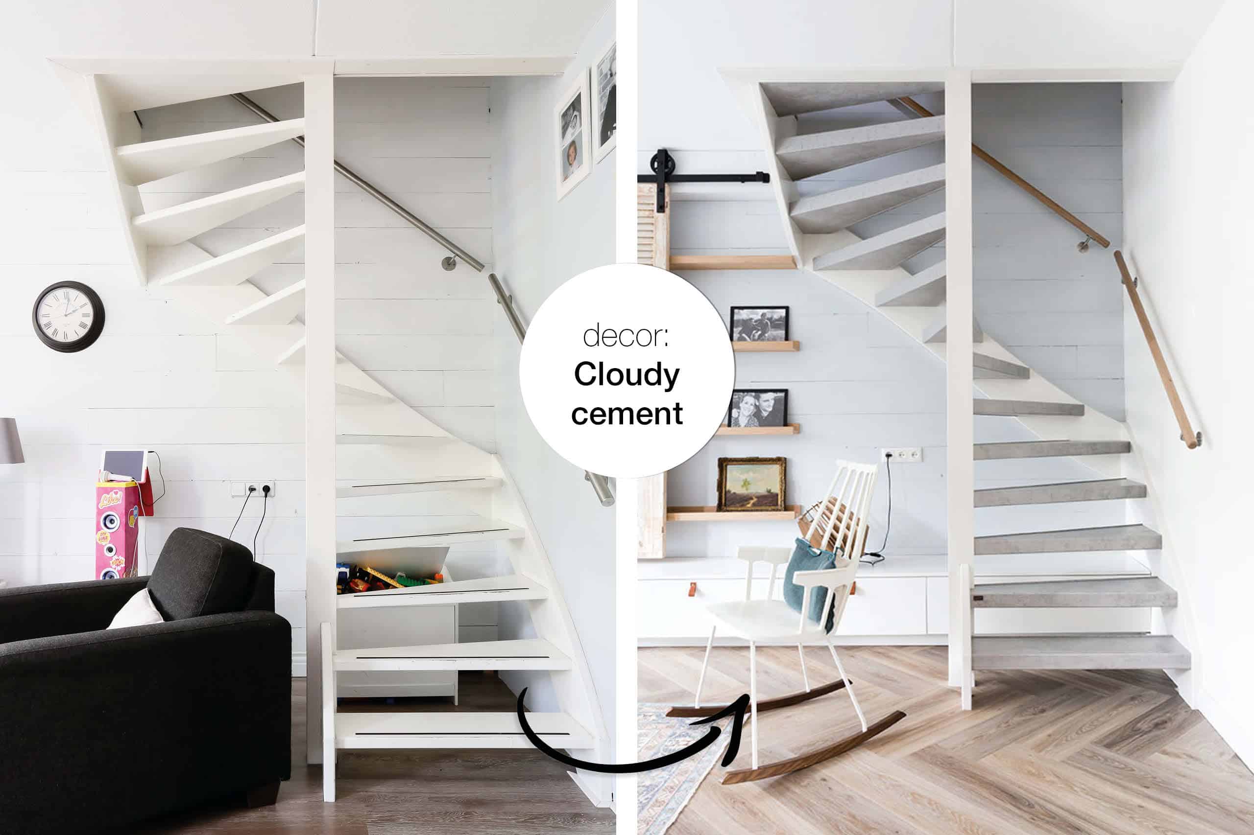 Traprenovatie Voor En Na Cloudy Cement